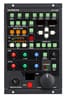 Compact DJ mixer with multicolored buttons and knobs