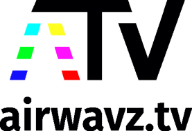 Stylized multicolored letter A on black